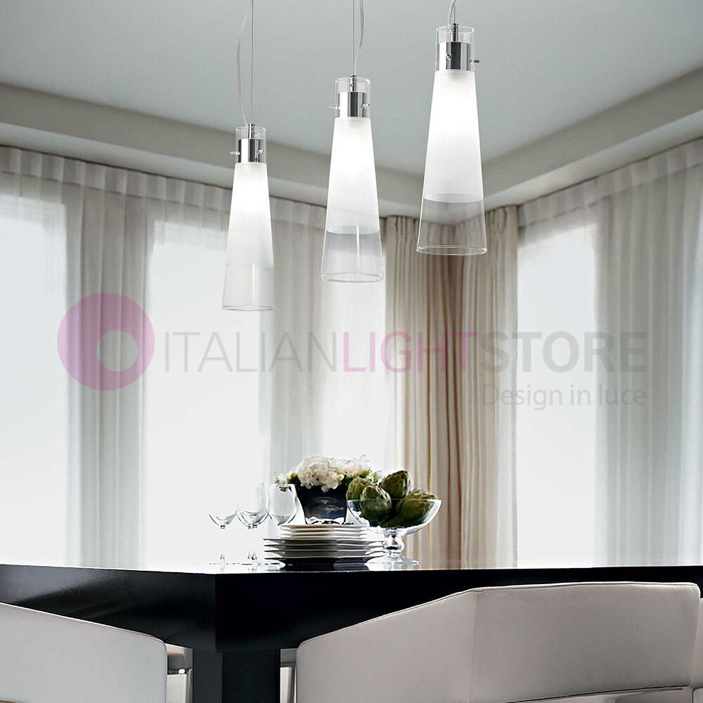 Ideal Lux Kuky  Lampadario 3 Luci In Vetro Design Moderno