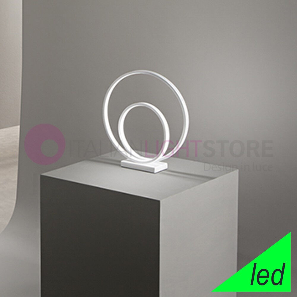 Perenz Srl Ritmo Lampada Da Tavolo H.33 Cerchi Luminosi Bianco Led Integrato Design Moderno