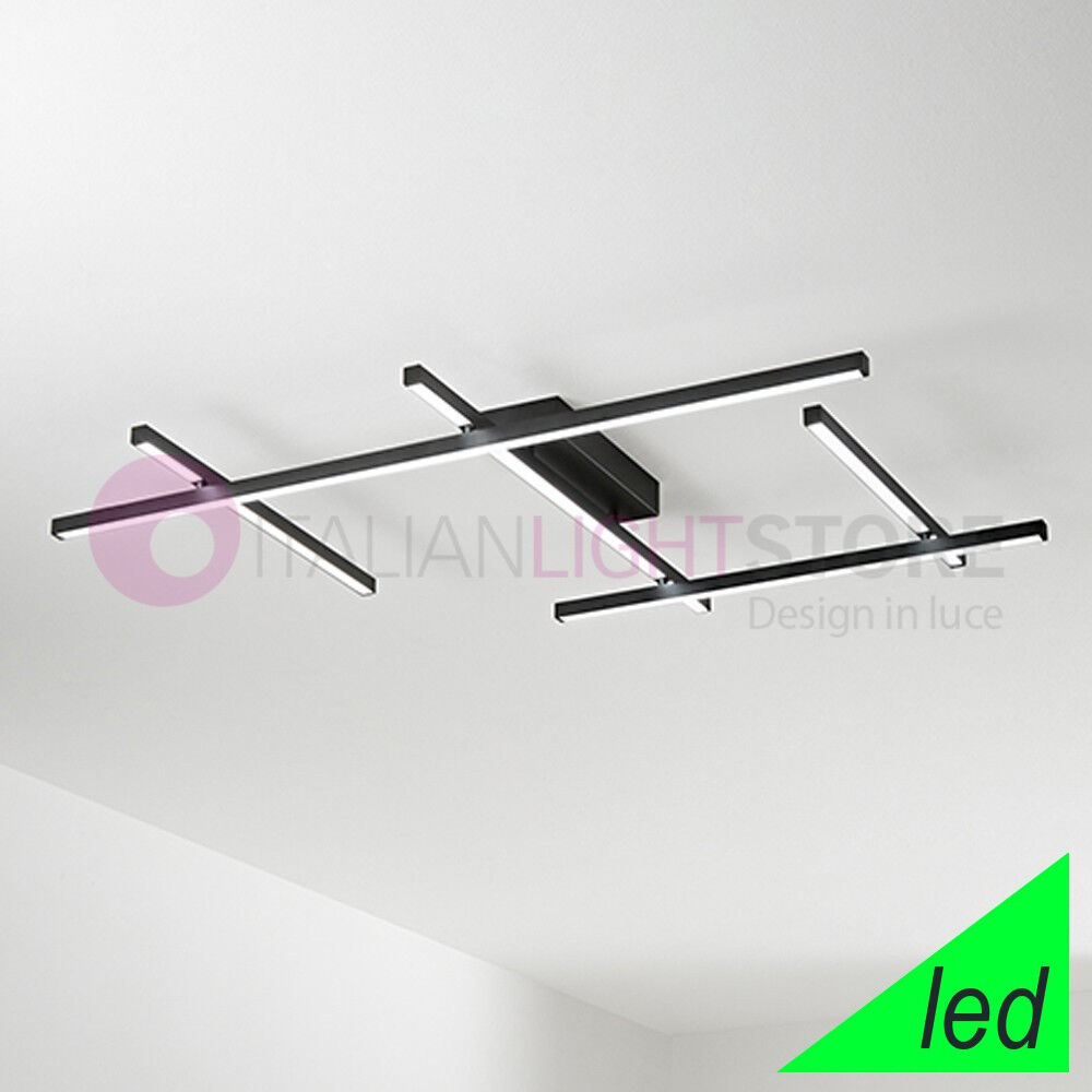 Perenz Srl Net Plafoniera  L. 105 X 77 Nero Led Design Moderno