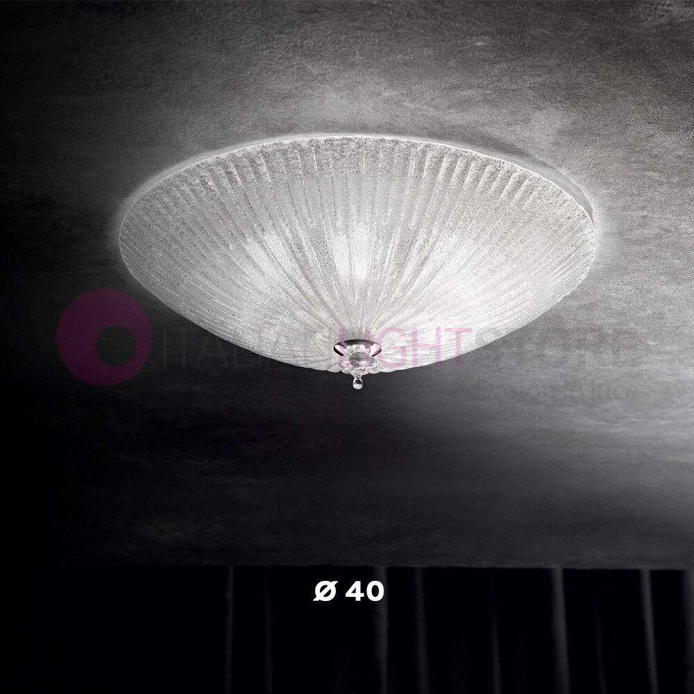 Ideal Lux Shell  Plafoniera Classica In Vetro Granigliato D.40 Cm