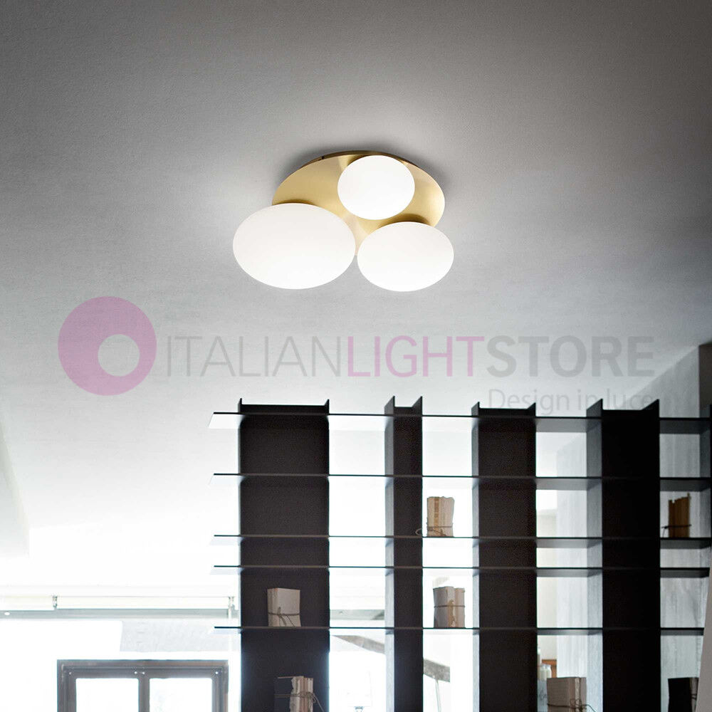 Ideal Lux Ninfea  Lampadario Da Soffitto Ottone 3 Luci Led Design Moderno