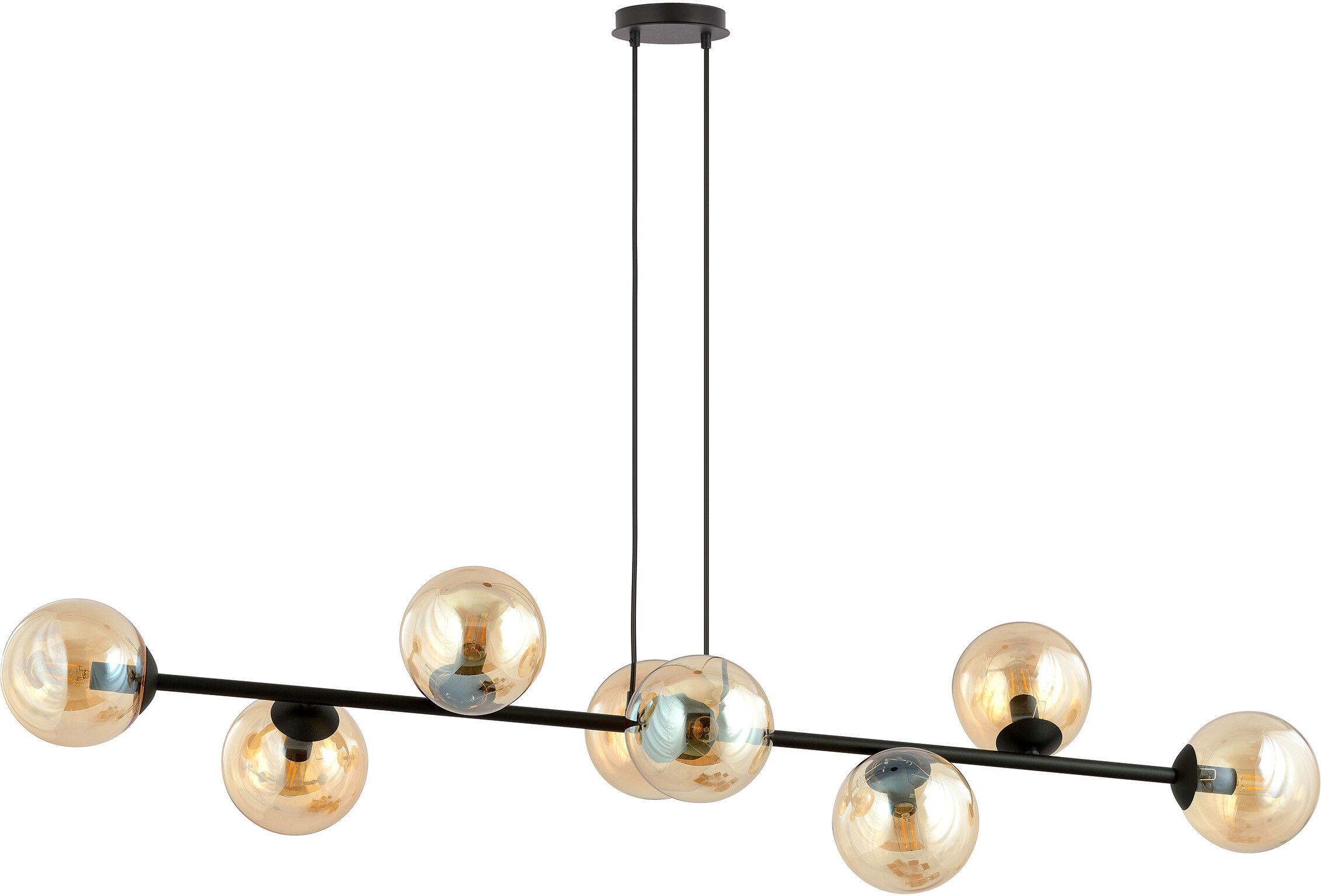 EMIBIG Rossi Lampadario Moderno A 8 Luci Sfere In Vetro Miele