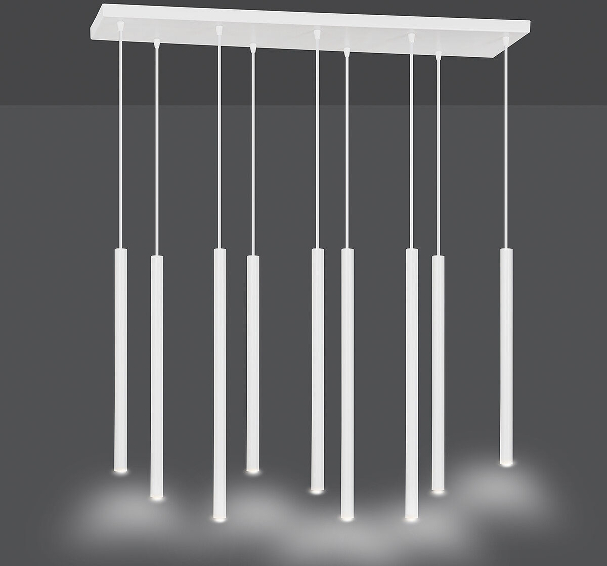 EMIBIG Selter Lampadario A 9 Luci Cilindri Bianchi Design Moderno