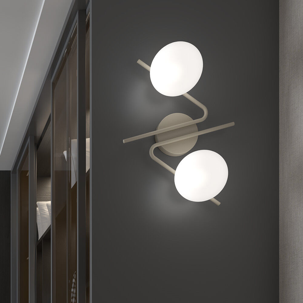 Top Light Illuminazione Holly Plafoniera Moderna Da Parete Soffitto A 2 Luci Sfere In Vetro Bianco