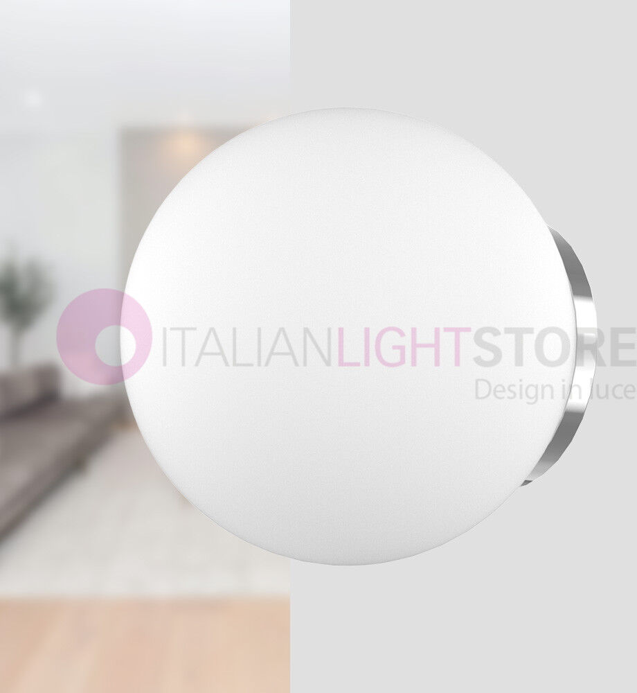 Top Light Illuminazione Mars Lampada Da Parete Con Sfera In Vetro Bianco D.20 Cm.