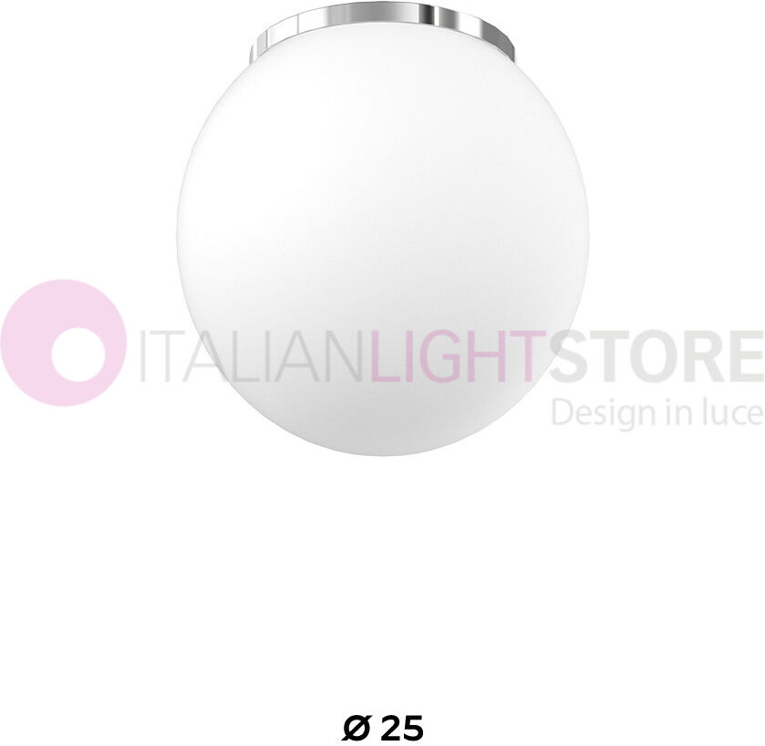 Top Light Illuminazione Mars Lampada Da Soffitto Sfera In Vetro Bianco D.25 Cm.