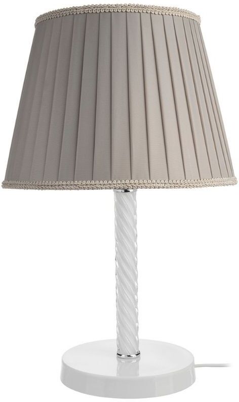 Toscohome Lampada da tavolo in vetro colore bianco Piray