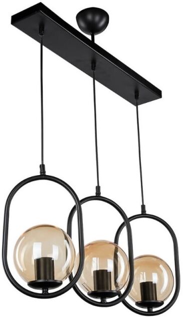 Toscohome Lampada da soffitto stile moderno con telaio nero 3 punti luce - Narissa ASZ1332