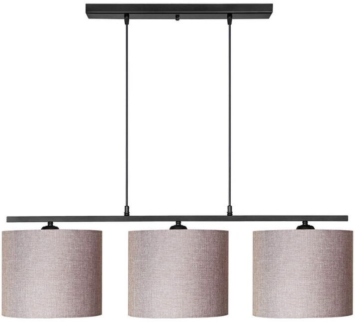 Toscohome Lampada a sospensione 80cm con paralumi tessuto beige - Medusa