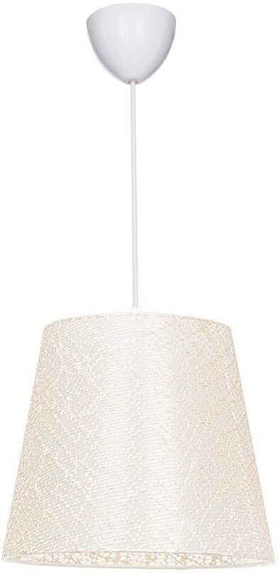 Toscohome Lampada a sospensione in tessuto beige Conic