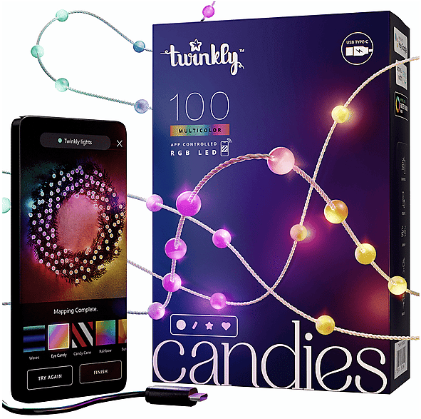 TWINKLY LIGHT STRIP  CANDIES PEARLS 100