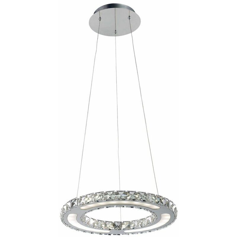 ESTO Lampada a sospensione a LED in cristallo Ring Design Illuminazione per
