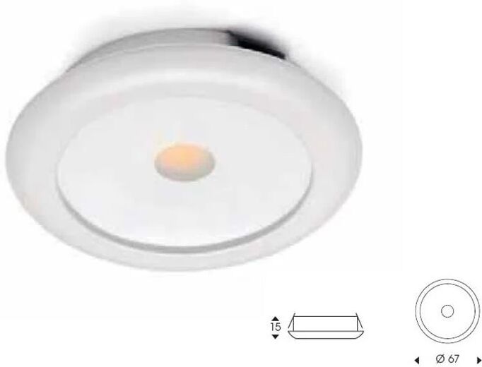 Athena illuminazione faretto pegaso 1x2,6w 140ma 120° bianco ww Orione