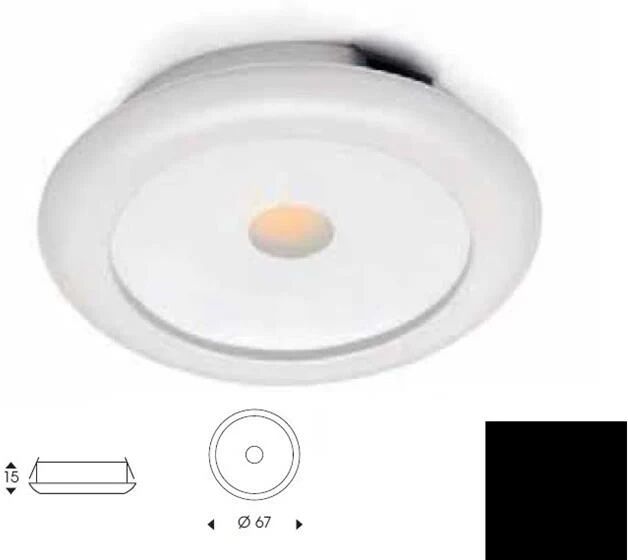 Athena illuminazione faretto pegaso 1x2,6w 140ma 120° nero ww Orione