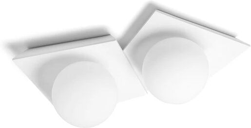 Sforzin illuminazione lampada a soffitto in gesso due luci con vetro opalino cicladi T388