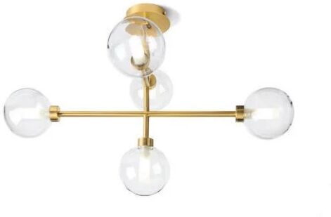 Miloox lampada da parete e soffitto vetro e ottone 5 luci dom  ART.1744.287