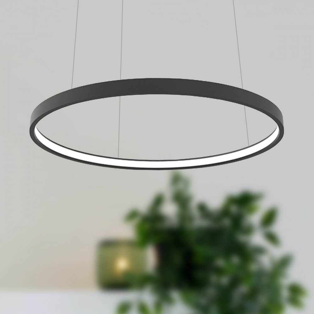 LEDDIRETTO Lampadario Circolare a Sospensione Ø120cm - Nero