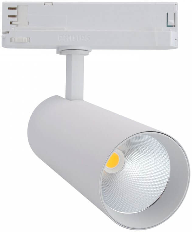 LEDDIRETTO Faro LED 34W per Binario Trifase, 38° + 60° Bianco, PHILIPS Xitanium CRI92