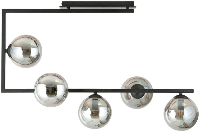 EMIBIG lighting Lampadario da Soffitto SOMA 5 Black Grafite e Black White E14