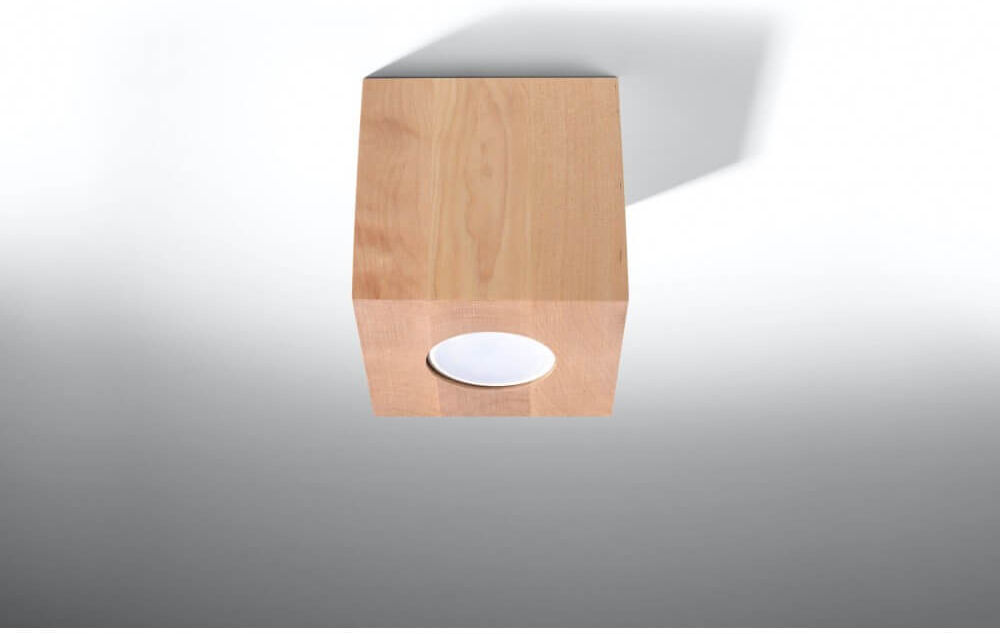 SOLLUX Plafoniera QUAD Natural Wood da soffitto