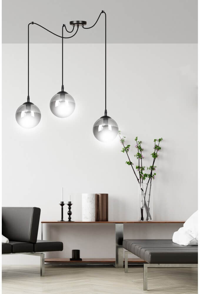 EMIBIG lighting Lampadario a sospensione GIGI 3 BLACK GRAFIT