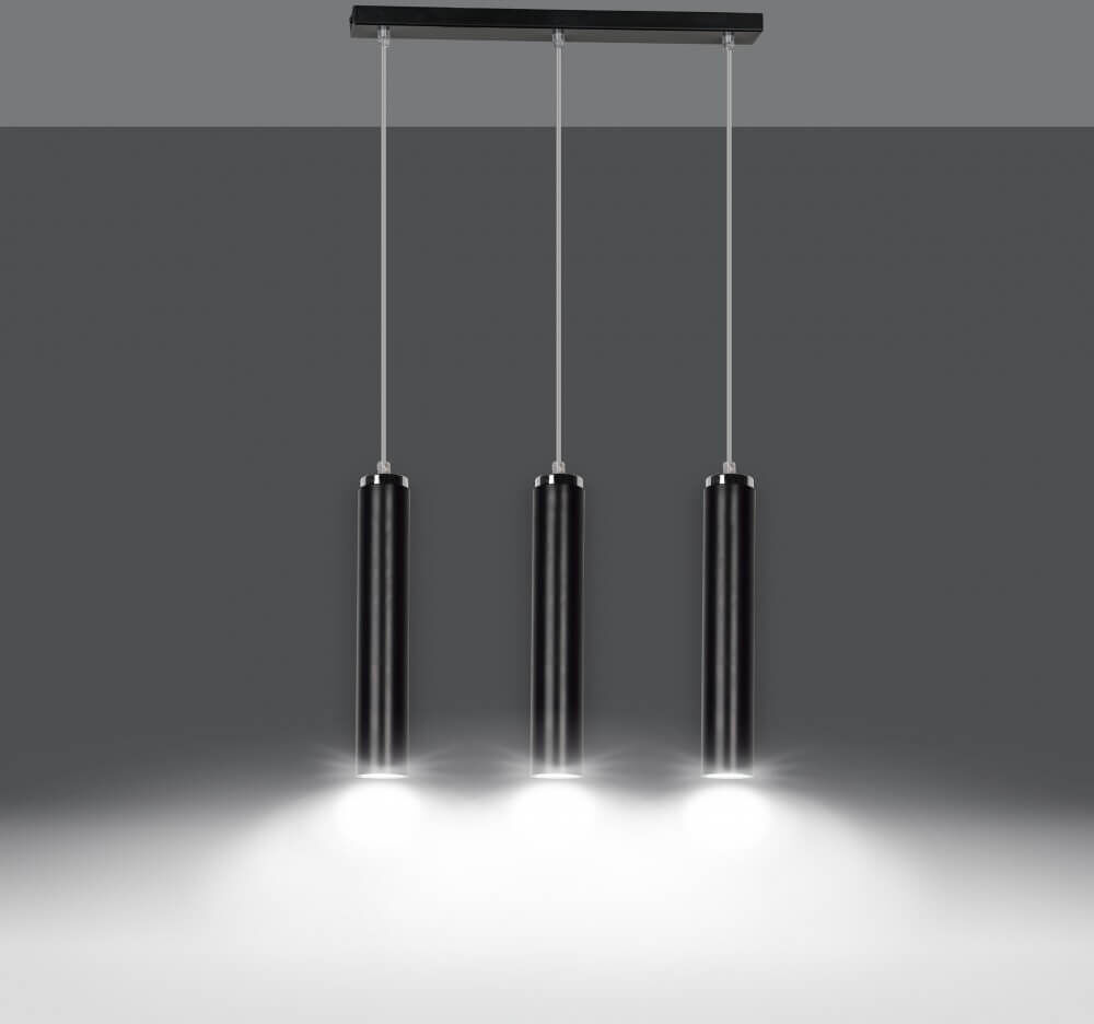 EMIBIG lighting Lampadario a Sospensione LUNA 3 BLACK