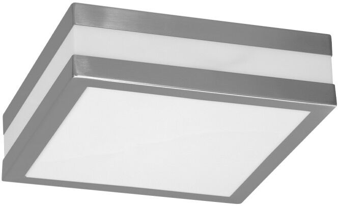 LEDDIRETTO Plafoniera Quadrata in Acciaio Inossidabile 2 basi E27 28x28cm IP54