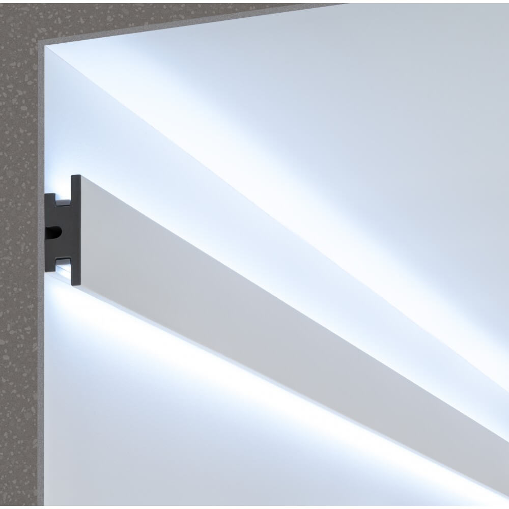 LEDDIRETTO Cornice Pitturabile per Illuminazione Bidirezionale per Strisce LED - 1,15m