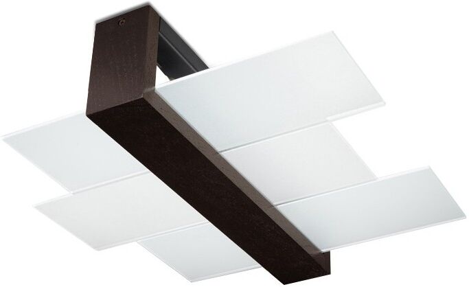 SOLLUX Plafoniera FENIKS 2 Legno Wenge e Vetro E27 da soffitto e parete