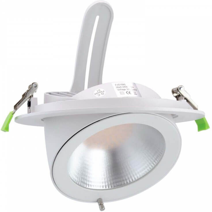 LEDDIRETTO Faro LED da Incasso 44W Orientabile Rotondo, Foro Ø210mm, Bianco - PHILIPS Certadrive 140lm/W