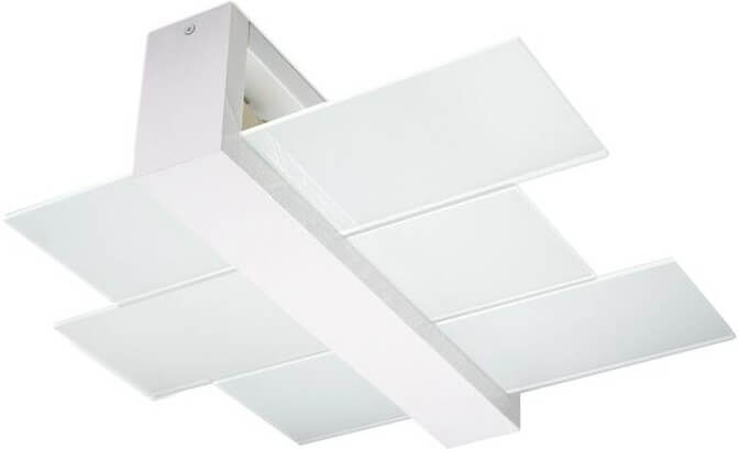 SOLLUX Plafoniera FENIKS 2 Legno White e Vetro E27 da soffitto e parete