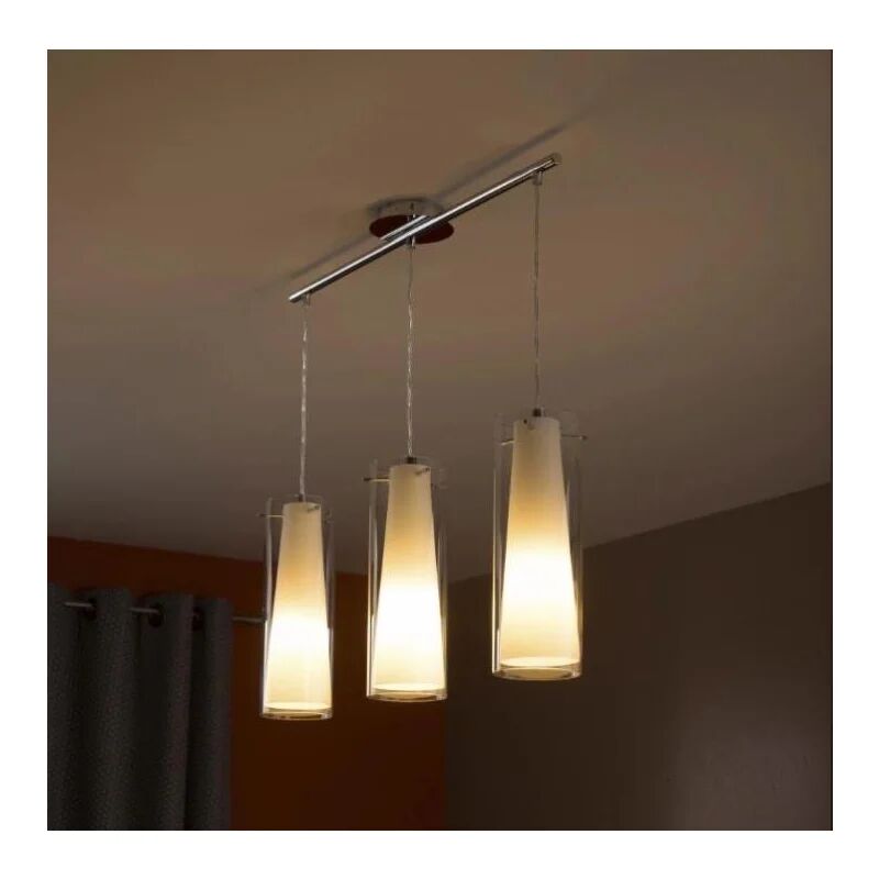 EGLO Lampadario Neoclassico Pinto bianco, trasparente in vetro, L. 72.5 cm, 3 luci,