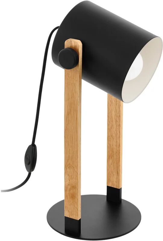 EGLO Lampada da tavolo industriale Hornwood nero,