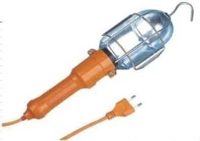 Lampada Da Lavoro Portatile Con Cavo 10m Colore Arancione Con Lampadina Attacco E27