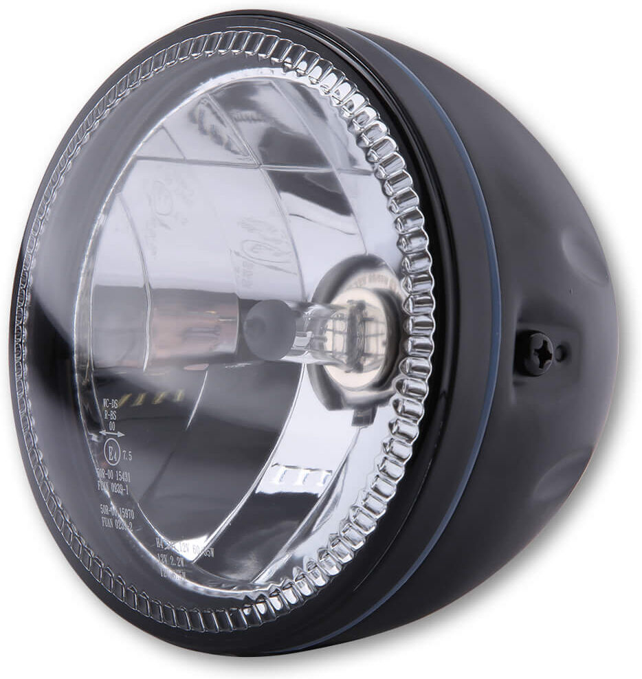 HIGHSIDER 5 3/4 pollici faro principale SKYLINE, anello di illuminazione di parcheggio a LED Nero