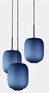 Cappellini 'arya' Three Pendant Lamp, Blue, Uk Plug