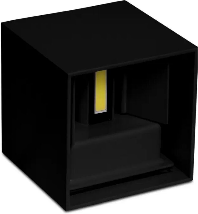 Applique Led cubo da parete 10W Doppia emissione Nero IP65 Bianco caldo 3000K Wisdom