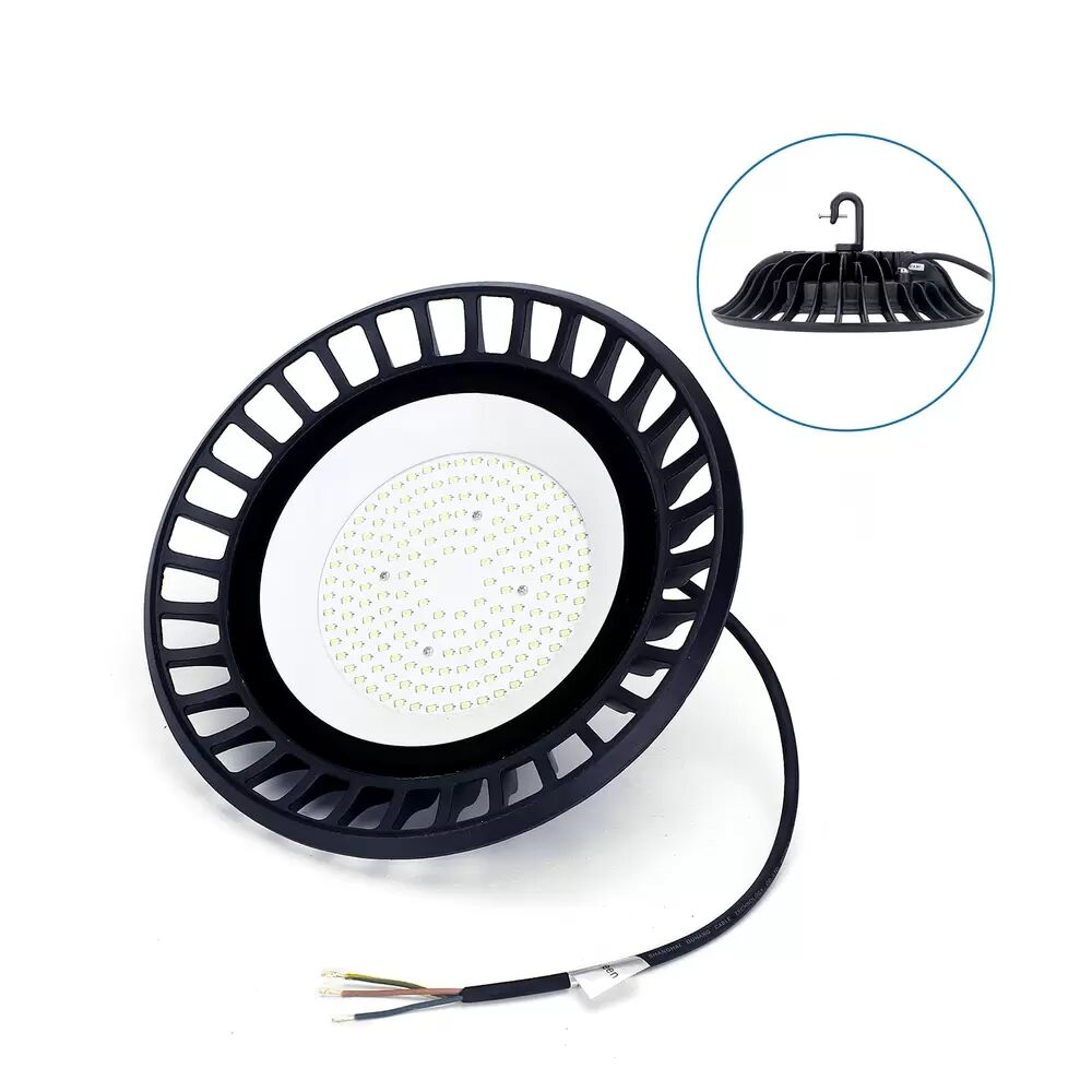 Campana Led industriale UFO Slim 100W Nera IP65 Bianco Freddo 6500K Aigostar