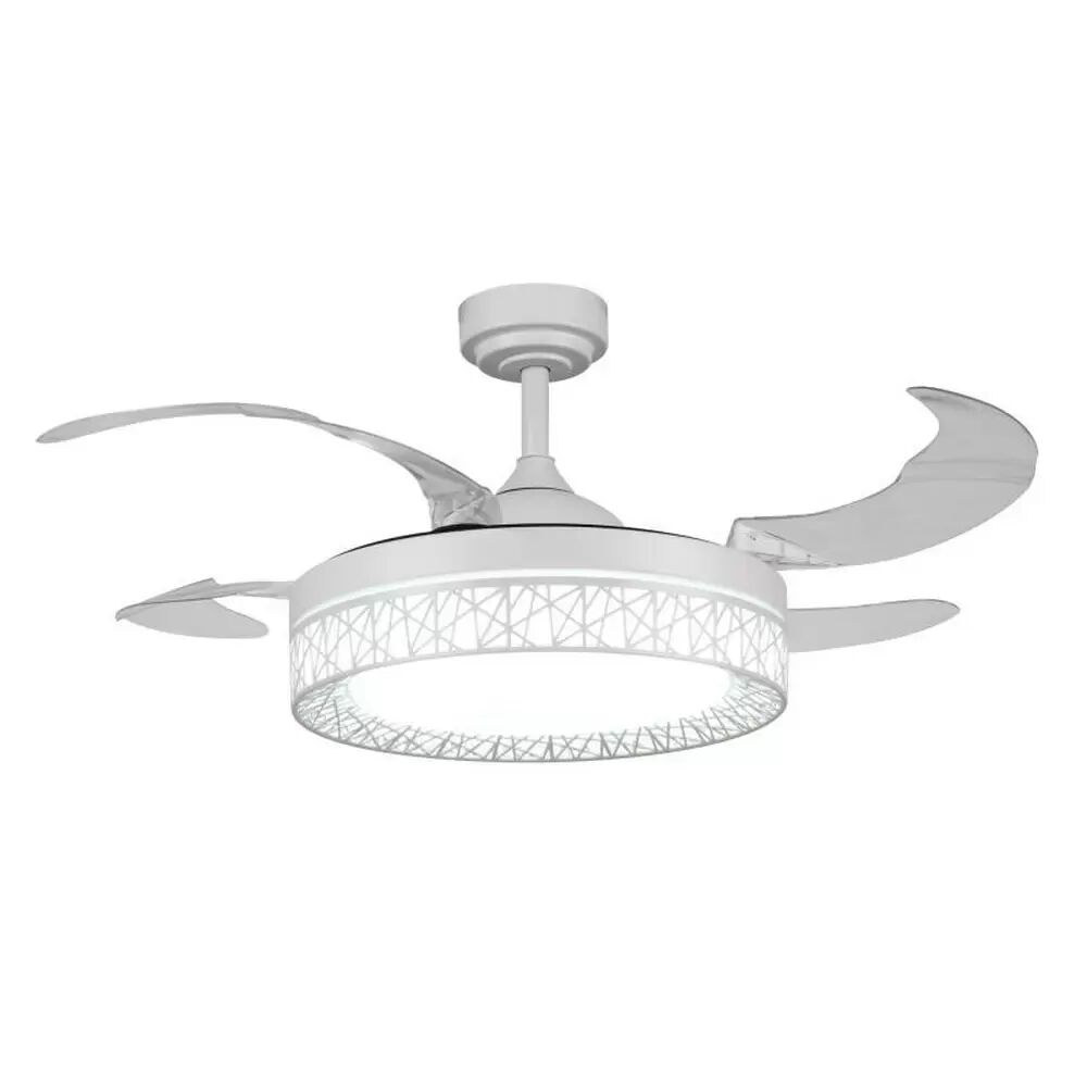 Lampadario Ventilatore da soffitto White Aqua 36W illuminazione Led regolabile con telecomando M LEDME