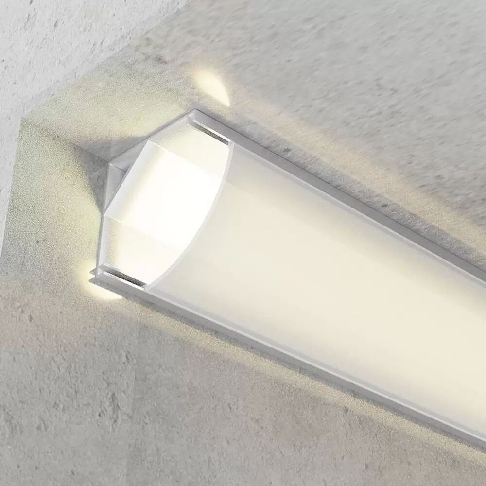 Profilo in alluminio modello L per strisce Led 12-24V a superficie 2 metri M LEDME