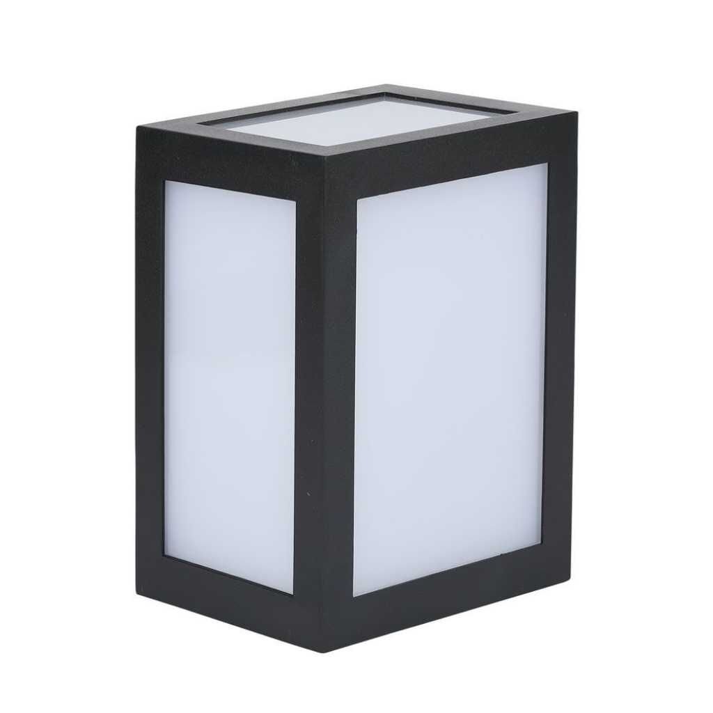 V-Tac Vt-822 Lampada Applique Led 12w Wall Light Cubo Da Parete Nero Bianco Naturale 4000k - Sku 218341