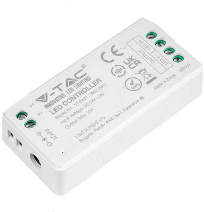 V-Tac Vt-2431 Controller Wireless Dimmer Per Strisce Led Monocolore Strip 12/24v Sku 2911