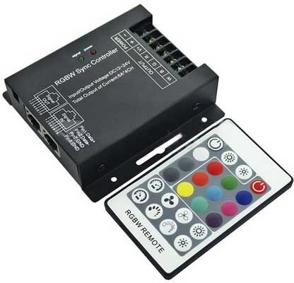 V-Tac Vt-2424 Controller Dimmer Sync Connessione Rj45 Per Strip Led Rgb+w Con Telecomando - Sku 3338