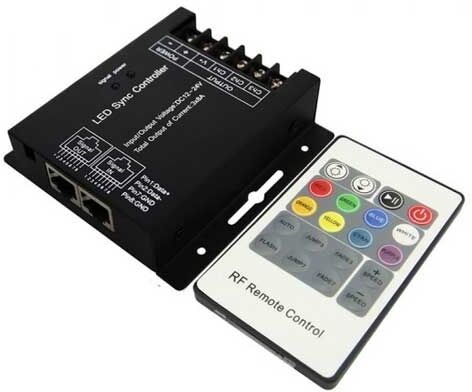 V-Tac Vt-2420 Controller Dimmer Sync Connessione Rj45 Per Strip Led Rgb Con Telecomando - Sku 3339