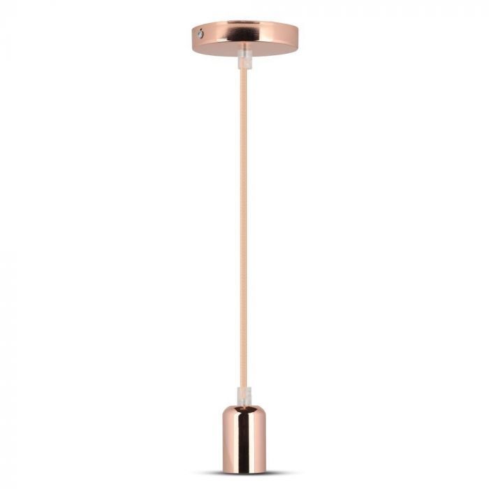 V-Tac Vt-7448 Lampadario Led E27 Portalampada In Alluminio Cromato A Specchio Colore Rosa Dorato Vintage Sku 3777