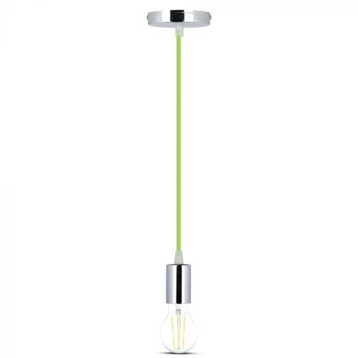 V-Tac Vt-7338 Lampadario A Sospensione 1mt E27 In Metallo Con Cavo Colorato Verde Ф39mm Ip20 - Sku 3785