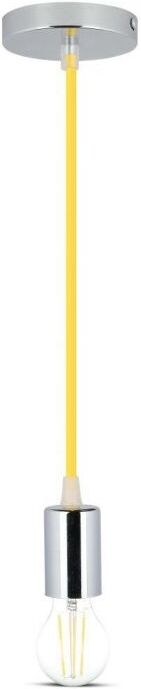 V-Tac Vt-7338 Lampadario A Sospensione 1mt E27 In Metallo Con Cavo Colorato Giallo Ф39mm Ip20 - Sku 3793