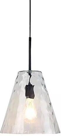 V-Tac Vt-7305 Lampadario Portalampada 1mt In Vetro Trasparente Moderno Forma Conica Ф270mm - Sku 3881