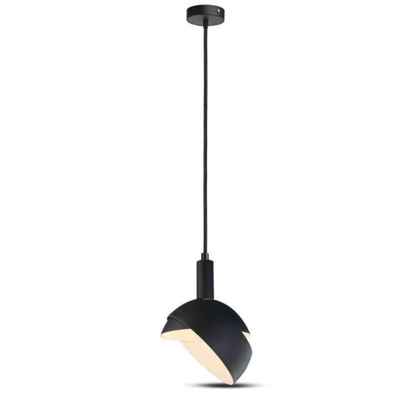 V-Tac Vt-7100-B Lampadario Led Pendente Moderno Con Paralume Orientabile In Alluminio 1mt E14 Ø180mm Colore Nero Sku 3921