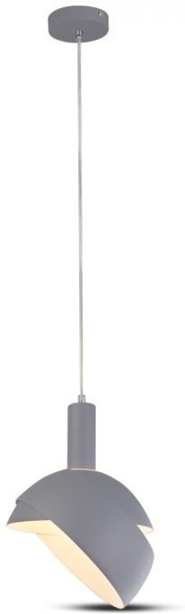 V-Tac Vt-7100-G Lampadario Led Con Paralume Portalampada E14 Pendente In Plastica + Alluminio Ø180mm Colore Grigio Opaco Sku 3922